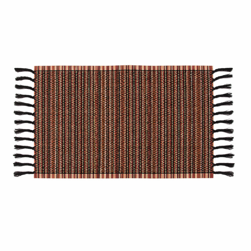Boho Tribal Bamboo Table Runner – Black Multi Ethnic Geometric Design (13x19, 13x45, 13x72) - Habitt