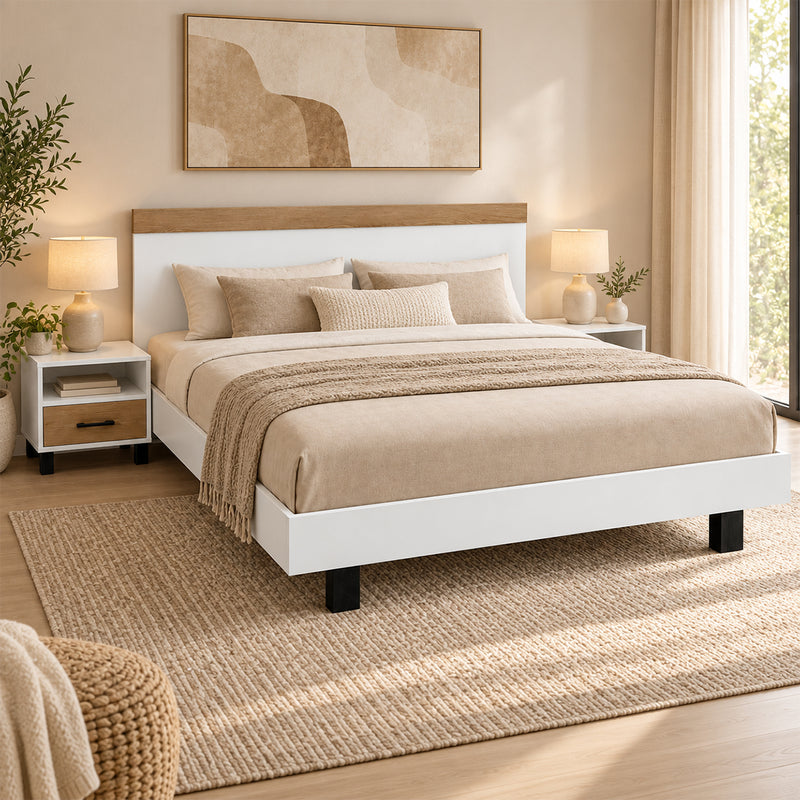Elana Bed and sidetable  & Dresser Bundle with Rs. 7,500 Gift Card