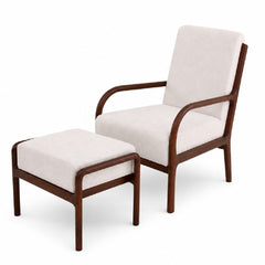 Aurra Chair Set with Puff | Modern Upholstered Lounge Chair & Ottoman Set - Habitt