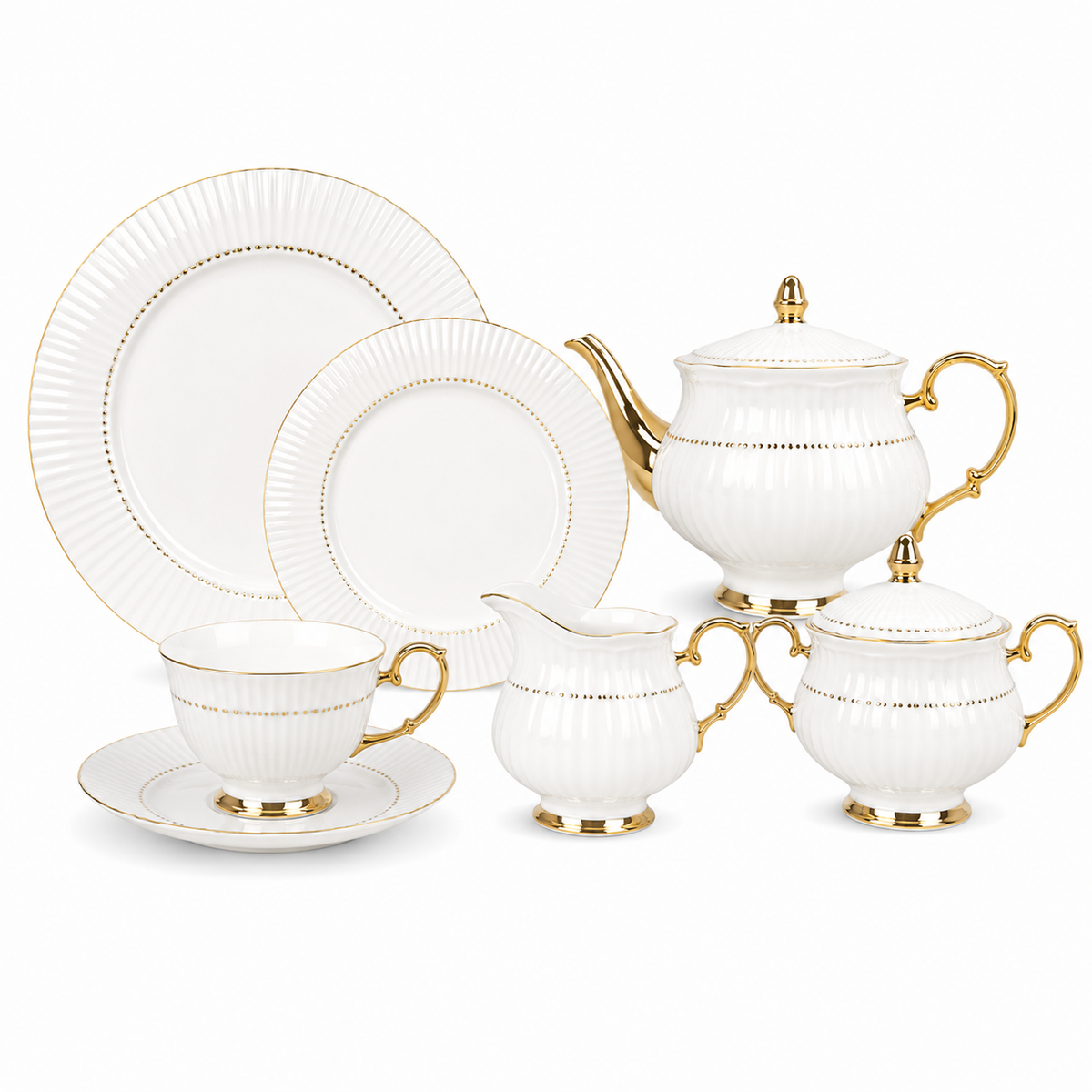 Sophisticated 24-Piece Tea Set | Complete Tea Serving Collection