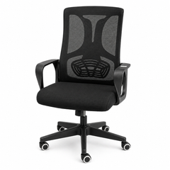 Galaxy Black Ergonomic Mesh Executive Office Chair – Breathable Mid-Back Task Chair with Lumbar Support - Habitt