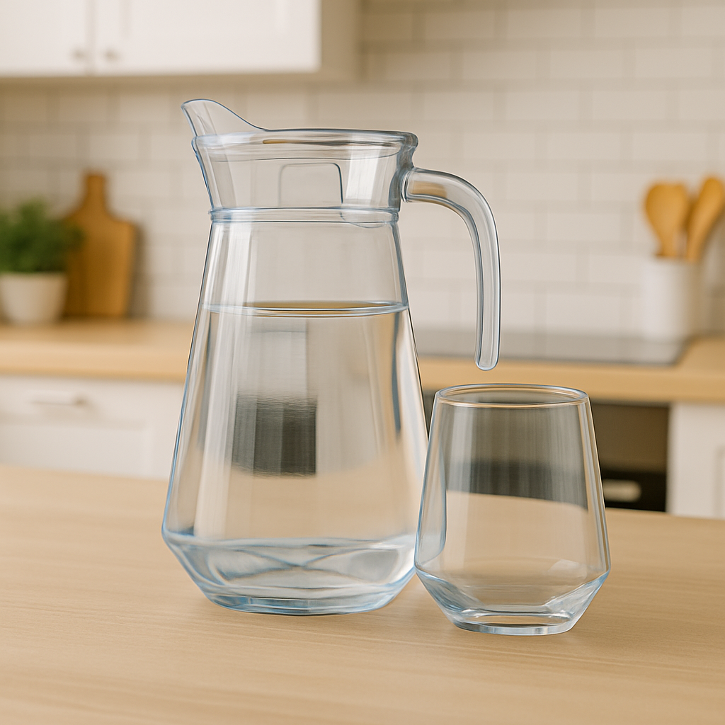 Blue-Tinted 7-Piece Water Set – 1.4 L Jug with 340 ml Glasses (Premium Coloured Glassware)