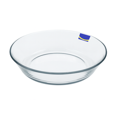 Clear Pressed-Glass 228 mm Soup/Salad Plate Set – 6-Piece Dining Set