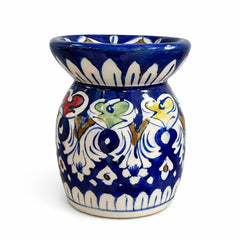 Handcrafted Blue Pottery Oil Burner – 5 Inch Height