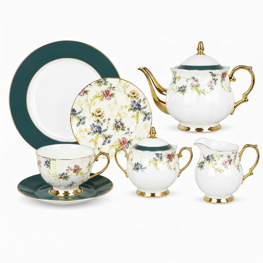 Charming 24-Piece Tea Set | Elegant Tea Serving Collection