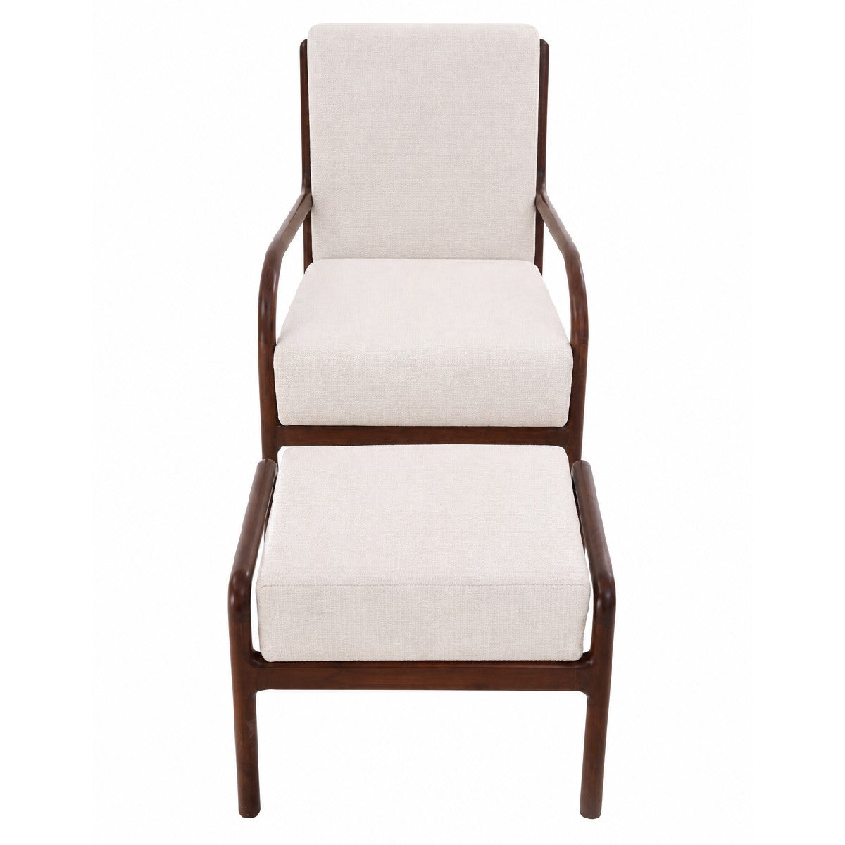 Aurra Chair Set with Puff | Modern Upholstered Lounge Chair & Ottoman Set - Habitt