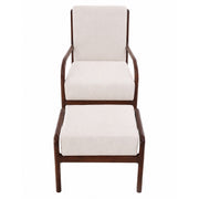 Aurra Chair Set with Puff | Modern Upholstered Lounge Chair & Ottoman Set - Habitt