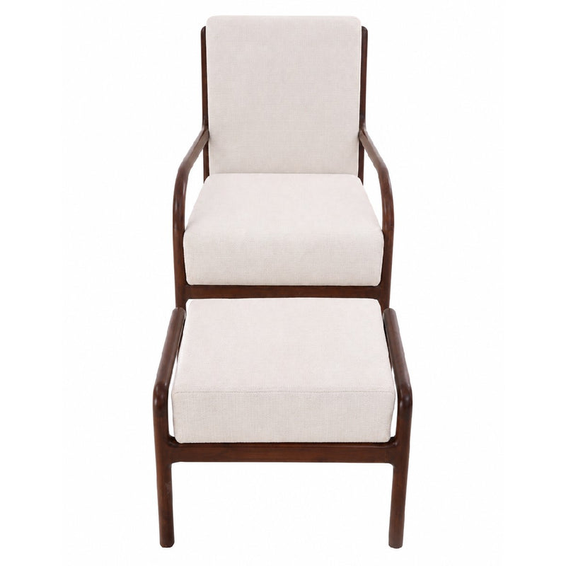 Aurra Chair Set with Puff | Modern Upholstered Lounge Chair & Ottoman Set - Habitt
