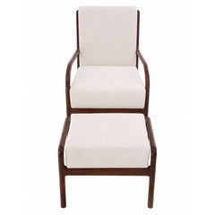 Aurra Chair Set with Puff | Modern Upholstered Lounge Chair & Ottoman Set - Habitt