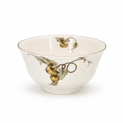 Classic White & Gold Botanical Ceramic Bowl Set – 6-Piece Elegant Dining Bowls