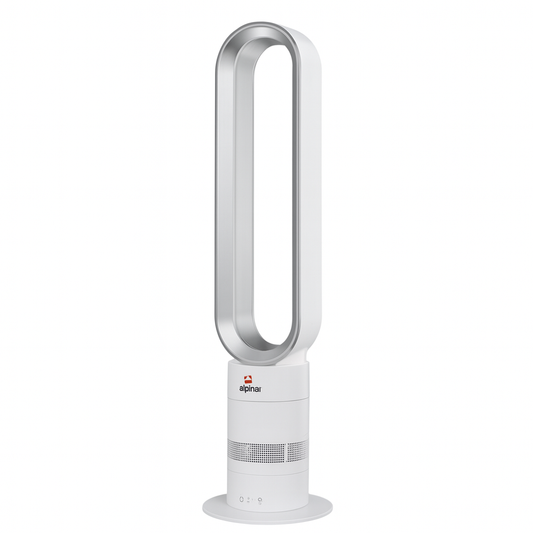 Alpina SF-5000 Electric Bladeless Fan | BLDC Motor, 10-Speed Quiet Cooling with Remote & Timer – 100–140V