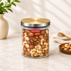 Medium Storage Jar with Steel Lid | Airtight Kitchen & Pantry Organizer - Habitt