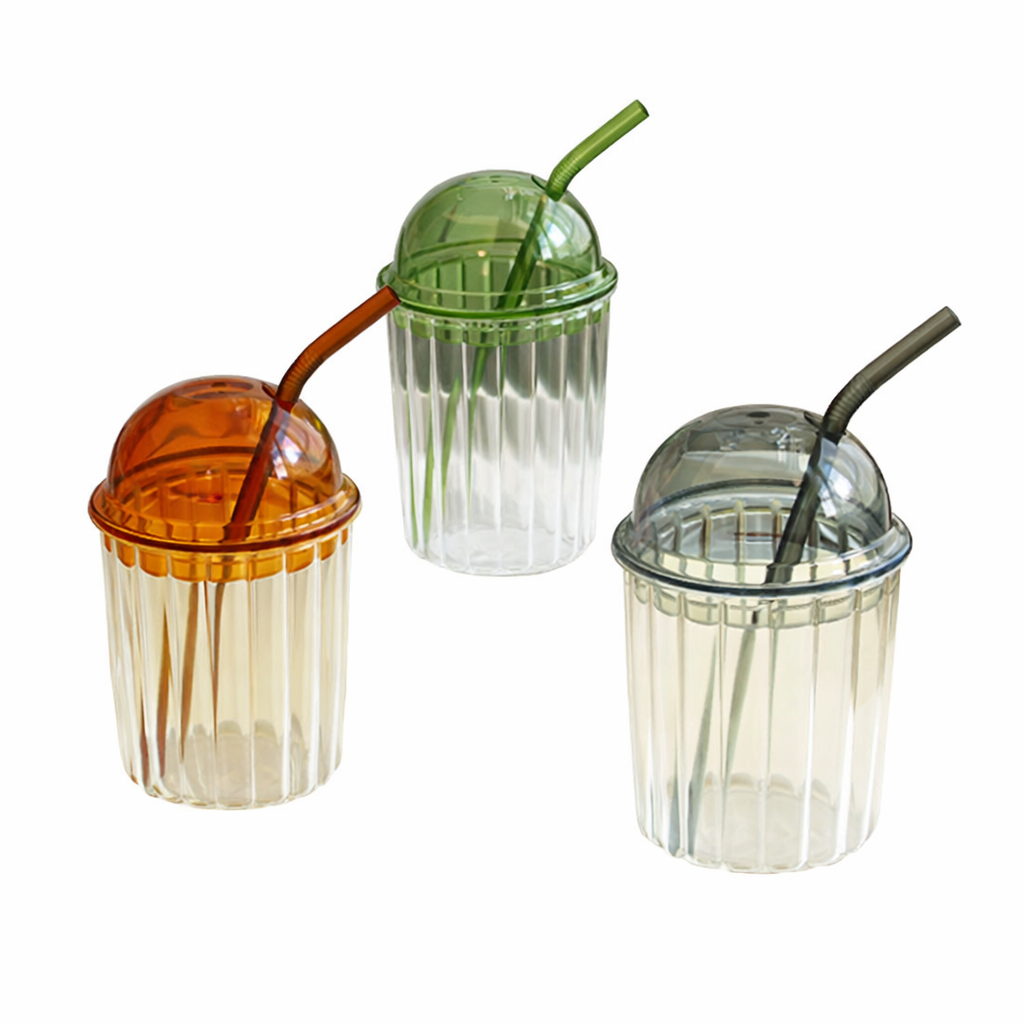Mason Jar – Reusable Plastic Tumbler with Dome Lid & Straw