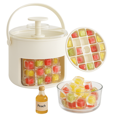 Ice Cube Dispenser Bucket with Tray & Lid – Portable Ice Maker for Home & Parties