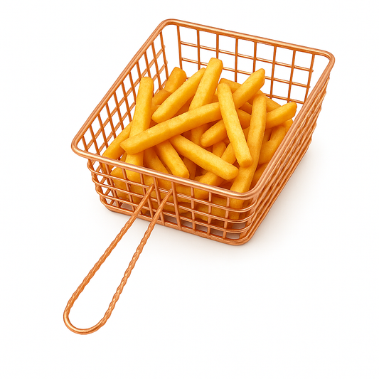 Fries Strainer – Big Flat Basket (Copper Finish)