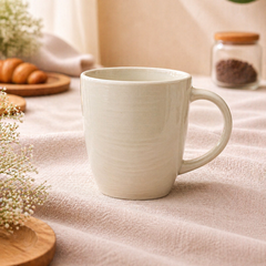 Minimalist White Ceramic Coffee Mug – Classic Everyday Tea & Coffee Cup for Home & Office - Habitt