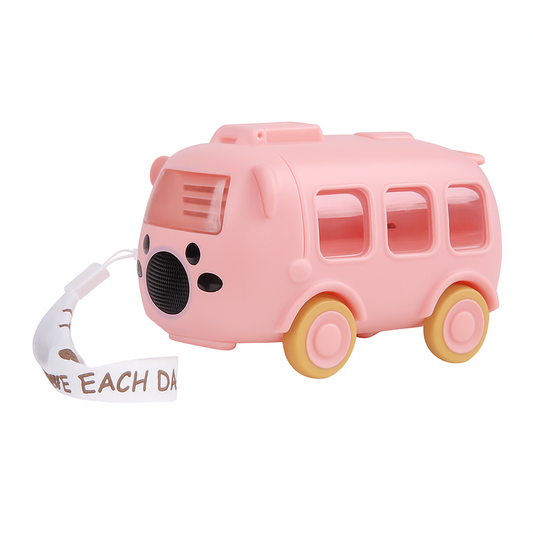 1Pc Cute Bus-Shaped Water Bottle (Assorted) – Portable Kids Drinking Bottle with Strap