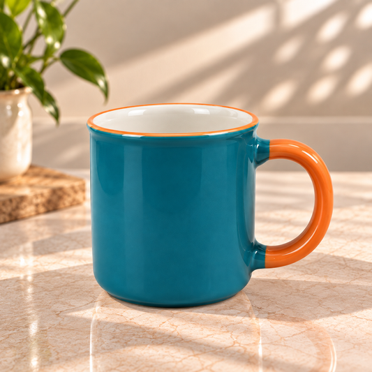 Colourful Two-Tone Ceramic Coffee Mug – Modern Tea & Coffee Cup