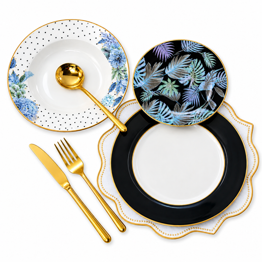 18 PCS Plate Set – Stylish Dinnerware Set for Family Dining & Entertaining