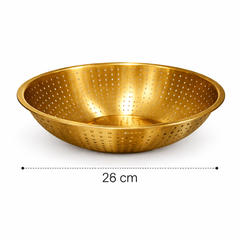 Golden Food Strainer  Stainless Steel Mesh Bowl (23 cm / 26 cm / 29 cm)