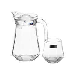 Silver-Tinted 7-Piece Water Set – 1.4 L Jug with 340 ml Glasses (Premium Coloured Glassware)