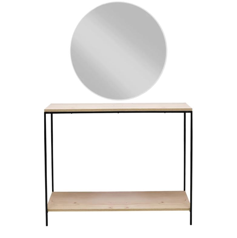 Ramzo Console with Round Mirror