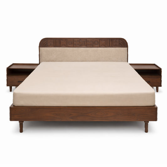 Nysa Solid Wood King Size Bed – Modern Platform Bed Frame for Spacious & Elegant Bedrooms - Habitt