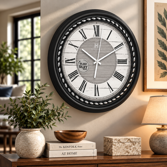 Vintage Titanic Wall Clock – Antique Black Plastic Frame, Silent Quartz Movement