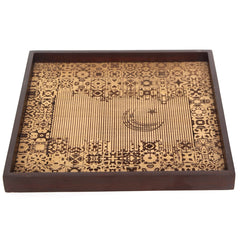 Monks Robe Wooden Serving Tray – 15x15 Inch Square Decorative Tray