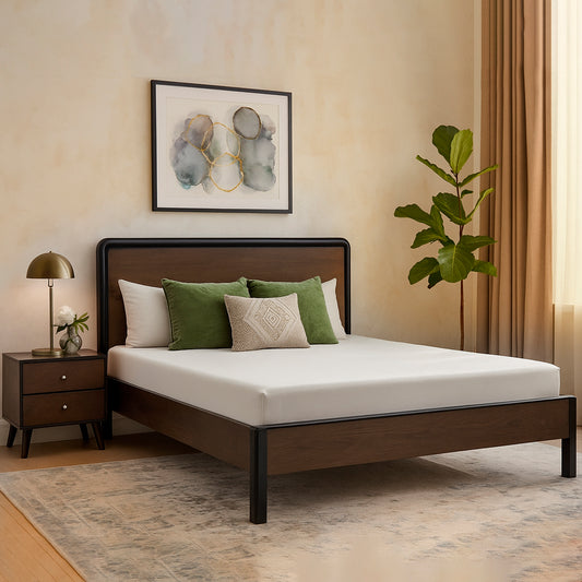 Norre King Size Bed with 2 Side Table