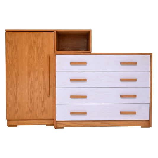 Rubic Chest of Drawers with Cabinet – Dual-Tone Storage Solution