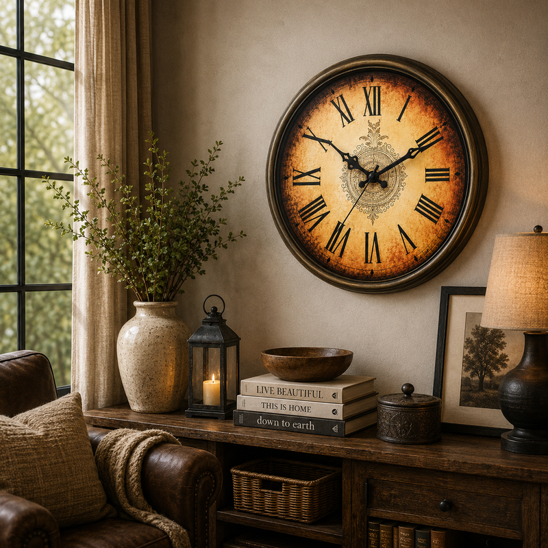 Heritage Oxford Wall Clock – 14 Inch Plastic Frame