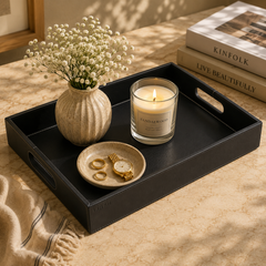 Leatherette Tray Black L