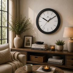 Heritage Squat Wall Clock – 9.75 Inch Plastic Frame