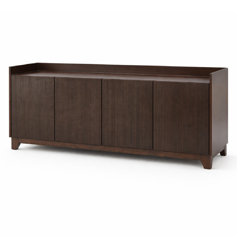 Oaklin Wooden Console Table with Fluted Doors – Modern Storage Sideboard for Living Room & Entryway - Habitt