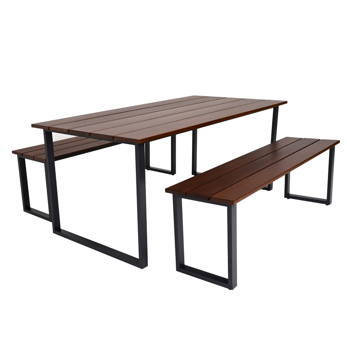 Outdoor 6 Person Dining Table With 2 Benches