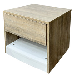 Mike Side Table – Minimalist Wooden Finish with Storage Shelf