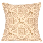 Light Taupe Cushion Cover – Ethnic Pattern Throw Pillow Case (18 x 18 Inches) - Habitt