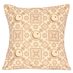 Light Taupe Cushion Cover – Ethnic Pattern Throw Pillow Case (18 x 18 Inches)