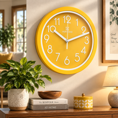 HERITAGE Wall Clock Fantasy CLK-044D – 15" Yellow & White