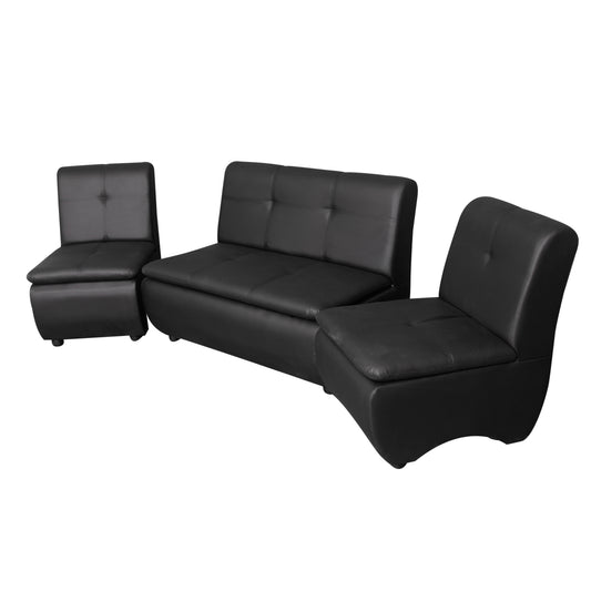 Lazo Executive Sofa Set – Premium Leatherette Office Sofa in Black (Single Seater, 2-Seater, or 4-Seater Bundle)
