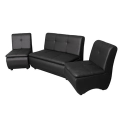 Lazo Executive Sofa Set – Premium Leatherette Office Sofa in Black (Single Seater, 2-Seater, or 4-Seater Bundle)