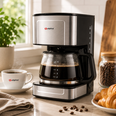 Alpina SF-2800 Coffee Maker | 680W Drip Coffee Machine with 6 Cups Capacity – Black & Stainless Steel