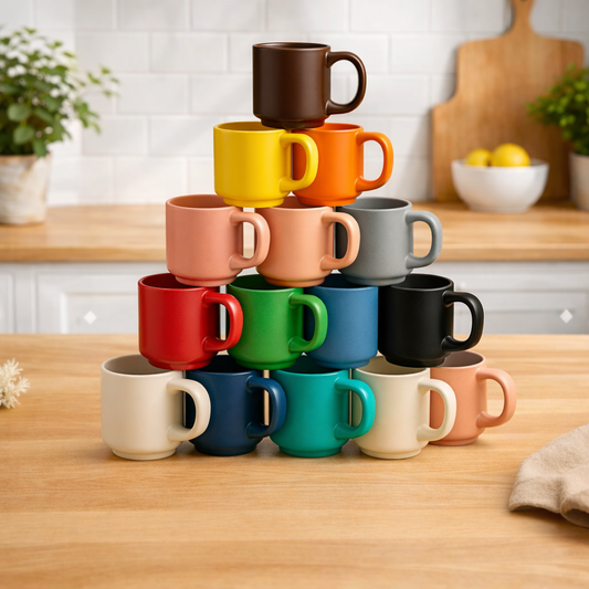 Mini Mugs – Assorted Pack of 6 (Multicolor)