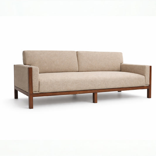 Nysa 2 & 3 Seater Sofa – Modern Upholstered Fabric Couch with Solid Wood Frame for Living Room - Habitt