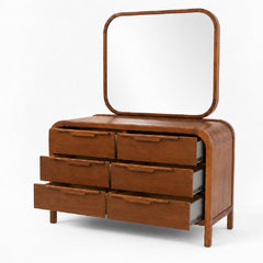 Clara Dresser with Mirror | Modern Wooden Vanity & Storage Chest - Habitt
