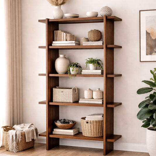 Nysa Solid Wood Wall Shelf – Modern Floating Storage & Display Shelf for Living Room & Bedroom - Habitt