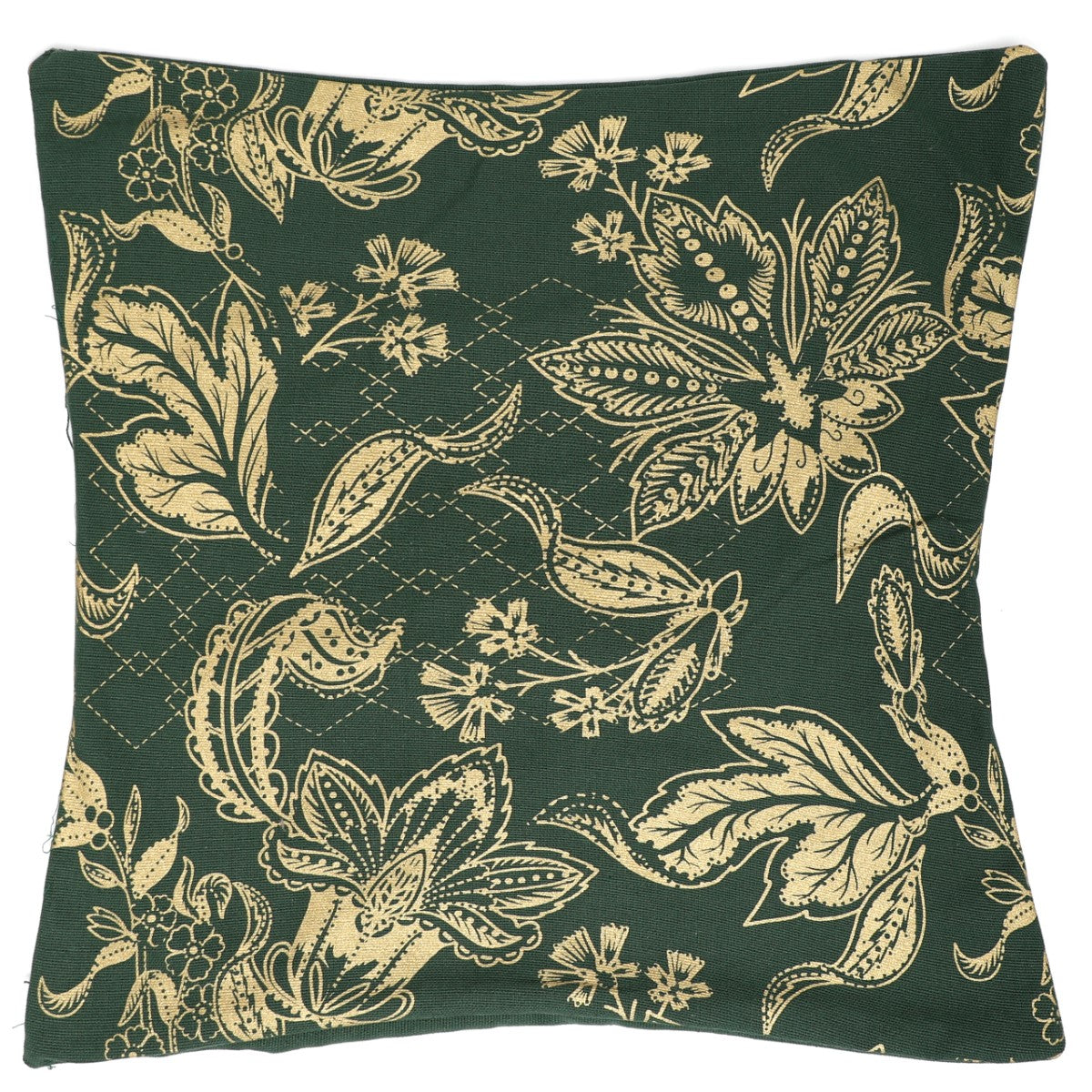 Emerald Green Gold Jaal Cushion Cover 18x18"