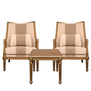 Ashton 2 Chair and 1 Side Table Set – Elegant Wooden Living Room Furniture - Habitt