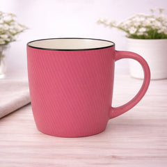 Textured Gloss Ceramic Mug – Modern Coffee & Tea Cup in Red - Habitt